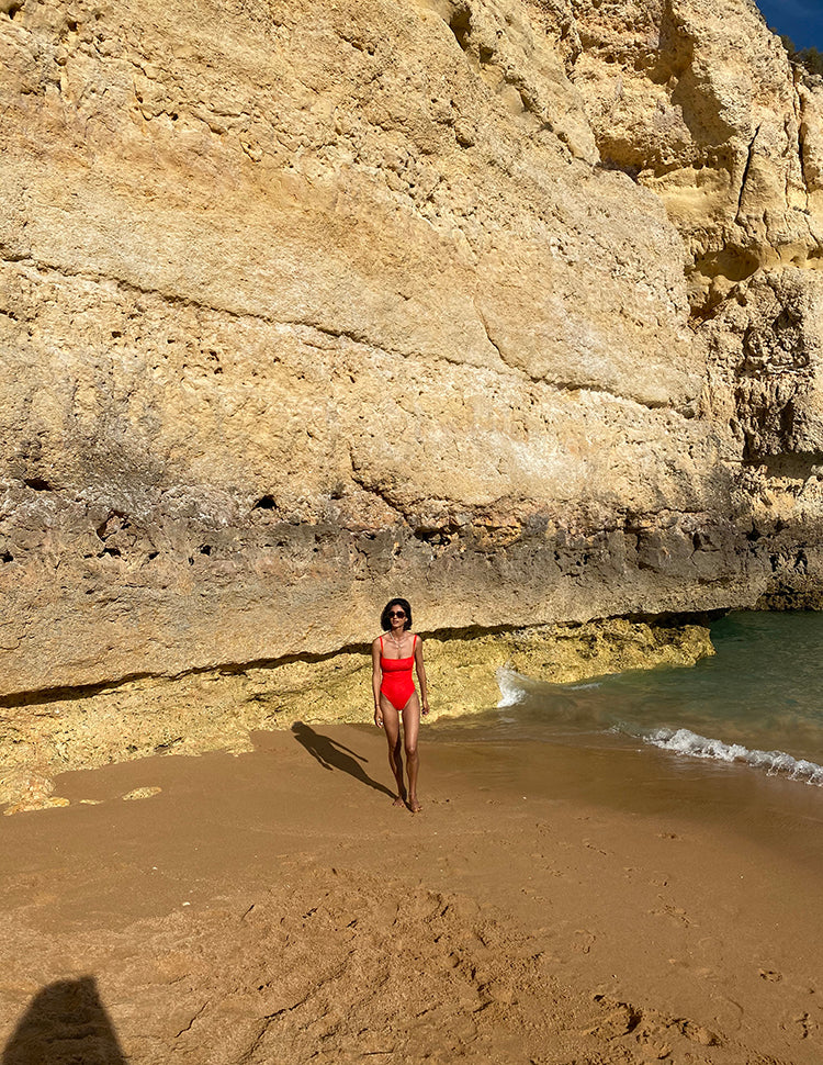 Swimsuit Monokini Red Mat