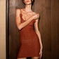 KNIT SHORT DRESS RUSSET