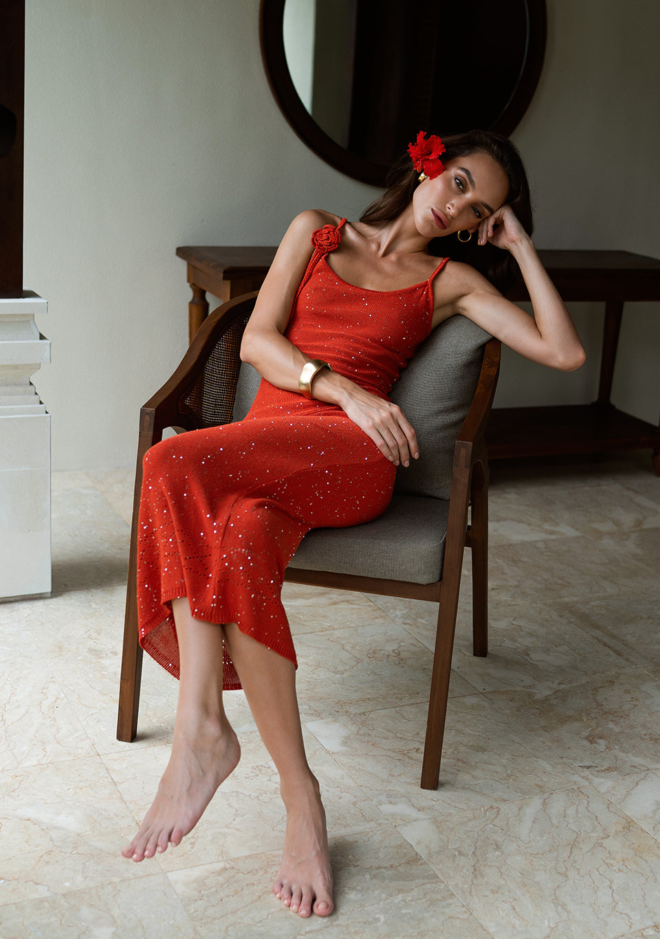 KNIT LONG DRESS SIENNA