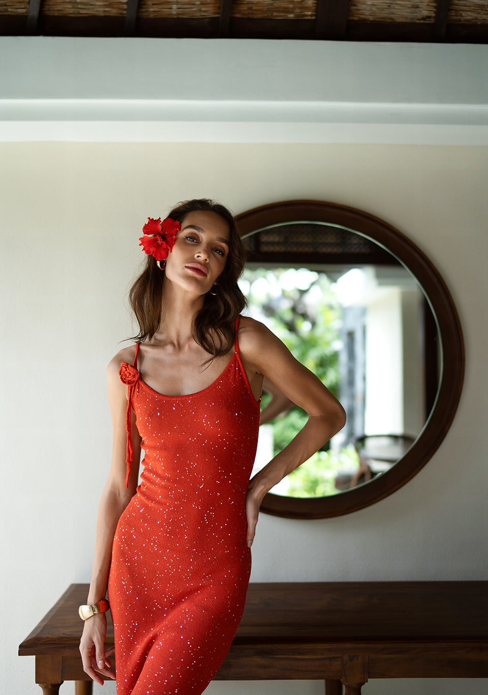 KNIT LONG DRESS SIENNA