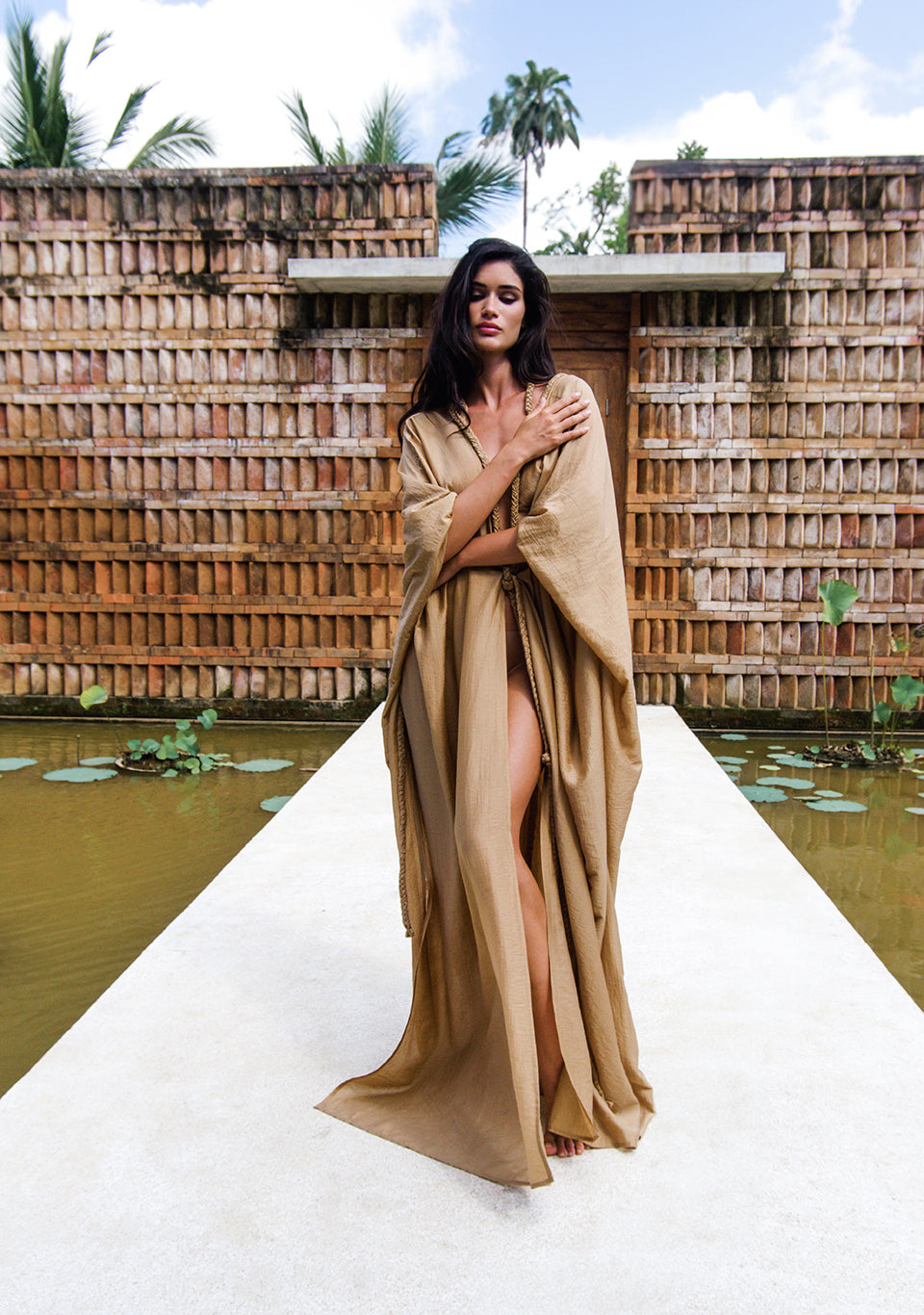 brown dressed Pure Angel Maxi Dress main image 1