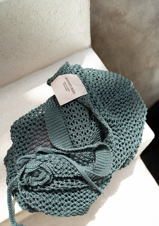 CROCHET BAG CELADON - Women's Travel Clothing | MOODSTORIES